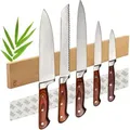 Produktbild: Ecence - Bambus Holz Messerleiste Magnetisch-er Messerblock Messer-halter Magnet-leiste