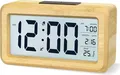 Produktbild: Digitaler Wecker Holz Tischuhr mit Temperatur Snooze und Helligkeitsregelung