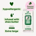 Produktbild: Beco B-Corp Zertifiziert 80 Kokos Parfürmiert Pflege Hypoallergen Hund Tücher