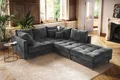 Produktbild: riess-ambiente Ecksofa KENT 220cm grau - inklusive Hocker, Set 1 Teile, Wohnzimmer · Couch · Samt · Federkern · inkl. Hocker · Design