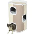 Produktbild: PawHut Kratztonne für Katzen Katzenkratzbaum 3 Ebenen Katzenbaum Kletterbaum für Katzen Katzenmöbel Spanplatte samtartiges Polyester Sisal Beige... - Beige