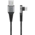 Produktbild: Goobay Ladekabel 64655, grau, 0,5m, USB-A auf USB-C, 60W Schnellladekabel