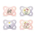 Produktbild: MAM Original Day & Night Schnuller, 0-6 Monate, Katze/Tulpe, 4 Stück | Babyschnuller für Neugeborene, SkinSoft Silikon, Beugt Zahnfehlstellungen vor, Stillfreundlich, Leuchtet im Dunkeln