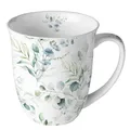 Produktbild: Tasse Blumen Blätter vom Eukalyptus aus Porzellan. Motivtasse für den gedeckten Tisch und als Geschenk 0,4L x H10,5cm
