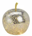 Produktbild: Spetebo LED Dekoobjekt LED Bruchglas Apfel 16 cm mit Timer - silber, Ein-/Ausschalter, Timer, LED fest verbaut, warm weiß, Deko Frucht aus Crackle Glas beleuchtet Batterie betrieben