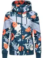 Produktbild: Ragwear leichte wasserdichte Damen Übergangsjacke kurz Bomberjacke mit Allover-Print und Kapuze Nuggie Block Flower Petrol Gr. XL