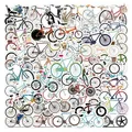Produktbild: AUCEKO 100 Stück Retro-Fahrrad Aufkleber Pack - Wasserdichte Vinyl Sticker Set für Laptop, Kinder, Autos, Motorrad, Skateboard, Gepäck, Koffer, Computer - Graffiti Decal