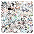Produktbild: 100 Stück RetroFahrrad Aufkleber Pack  Wasserdichte Vinyl Sticker Set für Lap...