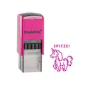 Produktbild: Trodat edy FIX Motivationsstempel für Lehrer und Pädagogen, Stempelset zum Motivieren – 1 Motiv Einhorn SPITZE, Deutsch, Gehäuse Pink, Abdruck Pink, Selbstfärbend, 20 x 20 mm