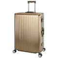 Produktbild: Travelhouse Tokyo Alu Reisekoffer Schwarz XL-78cm Hartschalenkoffer Reisetrolley Suitecase Trolley 2X TSA Zahlenschloss 4 Doppelräder 360° Rollen... - Gold