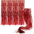 Produktbild: 5x Lametta gewellt - Lametta Girlande in rot - Weihnachtsschmuck 50cm