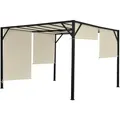 Produktbild: Pergola Baia, Garten Pavillon Terrassenüberdachung, stabiles 6cm-Stahl-Gestell + Schiebedach ~ 4x3m
