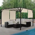 Produktbild: Pergola Baia, Garten Pavillon Terrassenüberdachung, stabiles 6cm-Stahl-Gestell + Schiebedach 4x3m