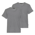 Produktbild: 2er Pack Marc O´Polo Herren T-Shirts Iconic Rib Crew Neck Organic Cotton Stretch, Farbe:Grau, Größe:XL, Artikel:-946 Nordic Grey Melange