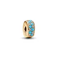Produktbild: Pandora Charm 763902C01 Aquablaues Clip-Charm Vergoldet