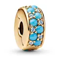 Produktbild: PANDORA Schmuck Clip-Charm Aquamarinblau Goldfarben 763902C01