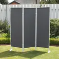 Produktbild: Leco - Paravent, Trennwand Und Sichtschutz Für Balkon Und Garten, 3-teilig, Anthrazit, 150 X 165 Cm (l X H)