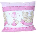 Produktbild: Baby Kinder Kissenbezug 80 x80 cm Kissenhülle Bezug für Kissen- Bärchen mit Luftbalon (Rosa)