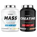 Produktbild: Fortgeschrittenes Masseaufbauprogramm - Mass Advanced 2,5kg Cremige Vanille - Creatin Hardcore 1,5 kg Ice Tea Pfirsich