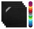 Produktbild: Lashuma 4er Set Frottee Geschirrtücher 50x50 cm, Linz Baumwoll Küchenhandtücher Schwarz