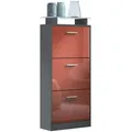 Produktbild: Vladon Schuhschrank, Bordeaux, Holzwerkstoff, 46x128x23 cm, Garderobe, Schuhaufbewahrung, Schuhkipper