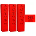 Produktbild: Schwarzkopf Igora Royal 3 x 60 ml 0-88 rot konzentrat Haarfarbe Cremefarbe Set