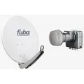 Produktbild: Fuba Sat Anlage 4 Teilnehmer | Satellitenschüssel Komplettset - DAA 650 G Sat-Schüssel 60x65cm Alu hellgrau + Fuba DEK 417 Quad LNB 4 Teilnehmer (DV