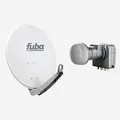 Produktbild: Fuba 65cm Satellitenschüssel hellgrau Set Quad LNB 4 Teilnehmer (HDTV,4K/8K)