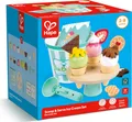 Produktbild: Hape Eiscreme-Set, 3 Bunte Eiskugeln, 3 Soßen und 5 Dessertbeläge, drehbare Eistheke, großer Eisbecher zum Transportieren, ab 24 Monaten