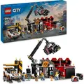 Produktbild: LEGO City Schrottplatz mit Autos - Spielzeug mit Schrottpresse und Kran, 2 Spielzeugautos, 4 Arbeiter Minifiguren & Bürogebäude - Geburtstagsgesc... - Bronze