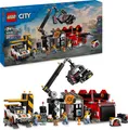 Produktbild: LEGO City Schrottplatz mit Autos - Spielzeug mit Schrottpresse und Kran, 2 Spielzeugautos, 4 Arbeiter Minifiguren & Bürogebäude - Geburtstagsgeschenke für Jungen und Mädchen ab 8 Jahren 60472