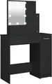 Produktbild: vidaXL Schminktisch mit LED Schwarz 86,5x35x136 cm