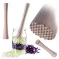 Produktbild: KADAX Krautstampfer aus Holz, 24 x 4 cm, Stampfer für Fermentieren von Sauerkraut und Kimchi, Holzstößel, Sauerkrautstampfer, Handstampfer, Stößel