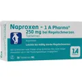 Produktbild: NAPROXEN-1A Pharma 250 mg b.Regelschmerzen Tabl. 30 St. PZN 09245022