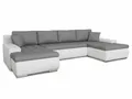 Produktbild: Sofnet Wohnlandschaft mit Schlaffunktion Faris U-Form - Couch, Schlafsofa mit Bettkasten, Couchgranitur mit Bettfunktion, Big Sofa, Bettsofa (Weiß + Grau (Madryt 120 + Inari 91))