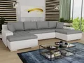 Produktbild: Sofnet Wohnlandschaft Faris U, mit Schlaffunktion und Bettkasten, Ecksofa, U-Form Couch, Schlafsofa mit Wellenfeder