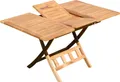 Produktbild: ALEOS. echt TEAK Holz Ausziehtisch 100-140 x 80cm klappbar Holztisch Klapptisch Gartentisch Tisch AVES-AUSZIEH Teakholz