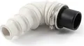Produktbild: Wiltec Rückschlagventil DN40 für Sanitärbereich, Rückschlagklappe mit 40 mm Außendurchschmesser, 90° Winkelstück mit Stufentülle und Schlauchschelle