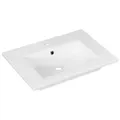 Produktbild: Fackelmann breites Einbau Keramikwaschbecken weiß ca. 60 cm Handwaschbecken