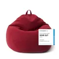Produktbild: Lumaland Sitzsack Comfort Line | Indoor Beanbag 100x120x50cm mit mehr als 2,4 Mio. anpassbaren EPS-Perlen | Weiches & Komfortables Bodenkissen | Sessel für Kinder & Erwachsene | 315 L Volumen [Rot]