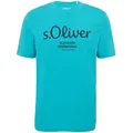 Produktbild: s.Oliver Herren T-Shirt - Basic, Logoprint, Rundhals, Baumwolle Türkis 2 L