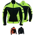 Produktbild: BULLDT Motorradjacke BLD323J (mit abnehmbare 4 Stück Protektoren) Sommer Jacke mit Mesh-Netz 360° Reflektoren & Zipper-Taschen gelb 52/L