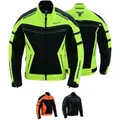 Produktbild: BULLDT Motorradjacke Herren sommer mit abnehmbar CE-Protektoren & Thermo-Futter - leichte Sommerjacke ATV Quad Scooter mit Tech-Mesh-Netz 360° Sicherheits-Reflektoren & Zipper-Taschen Neon Gelb - 52