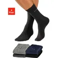 Produktbild: H.I.S Socken Packung, 4 Stk. tlg. mit druckfreiem Bündchen, Gr. 39-42, 1x schwarz, 1x marine, 1x anthrazit-meliert, 1x grau-meliert, , 515653-39