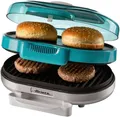 Produktbild: Ariete Hamburger Maker 205B Party Time Hambuger Maker, blau, 1200 W, 2 Grillplatten: unten für Burger und oben für Hamburger Brötchen