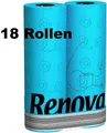Produktbild: 18 Rollen RENOVA Blaues Toilettenpapier - BLAU Türkies Türkieses Klopapier