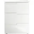 Produktbild: Mid.you Nachtschrank, Weiß, Weiß Hochglanz, Holzwerkstoff, 3 Schubladen, 46.2x60.9x40 cm, Schlafzimmer, Nachttische