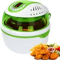 Produktbild: Syntrox Germany Turbo-Heißluftfritteuse Heißluftgarer Fritteuse Air-fryer mit LED-Display, 10 Liter Garraum, Fettfrei frittieren, grün