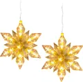 Produktbild: 3.11 Weihnachtssterne 2er Set - je 25 warm weiße LEDs / je ca. 23,5 x 23,5 cm - Stern für Innen mit Timer