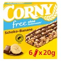 Produktbild: Müsliriegel Corny free Schoko-Banane | Riegel mit zarter Schokolade und fruchtiger Banane | Snack ohne Zuckerzusatz | 69 kcal pro Riegel | 6x20 g